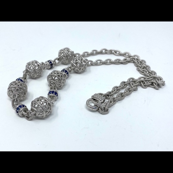 Judith Ripka Sapphire Sterling Silver Necklace - Picture 3 of 5